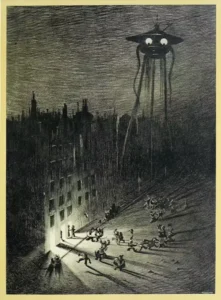 Illustration from The War of the Worlds by Henrique Alvim Corrêa, 1906, Public Domain.